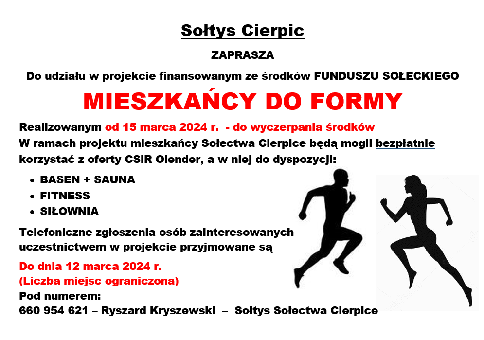 MIESZKAŃCY DO FORMY - Sołectwo Cierpice