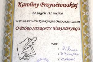 Konkurs ortograficzny "O pióro starosty Toruńskiego"