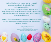 Życzenia Wielkanocne 2022 grafika z tekstem życzeń