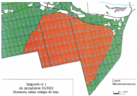 Mapka z zaznaczonymi obszarami zakazu wstępu do lasu