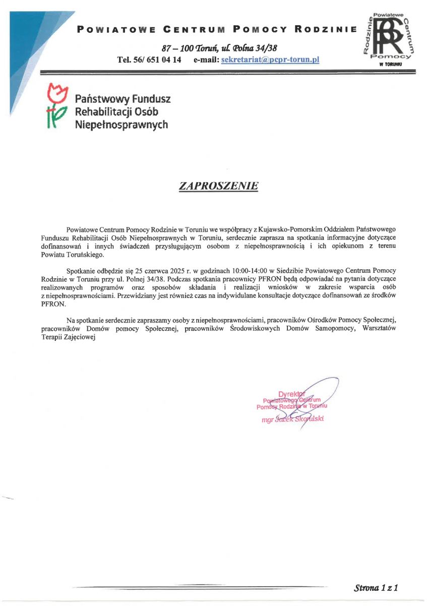 Zaproszenie na spotkanie informacyjne