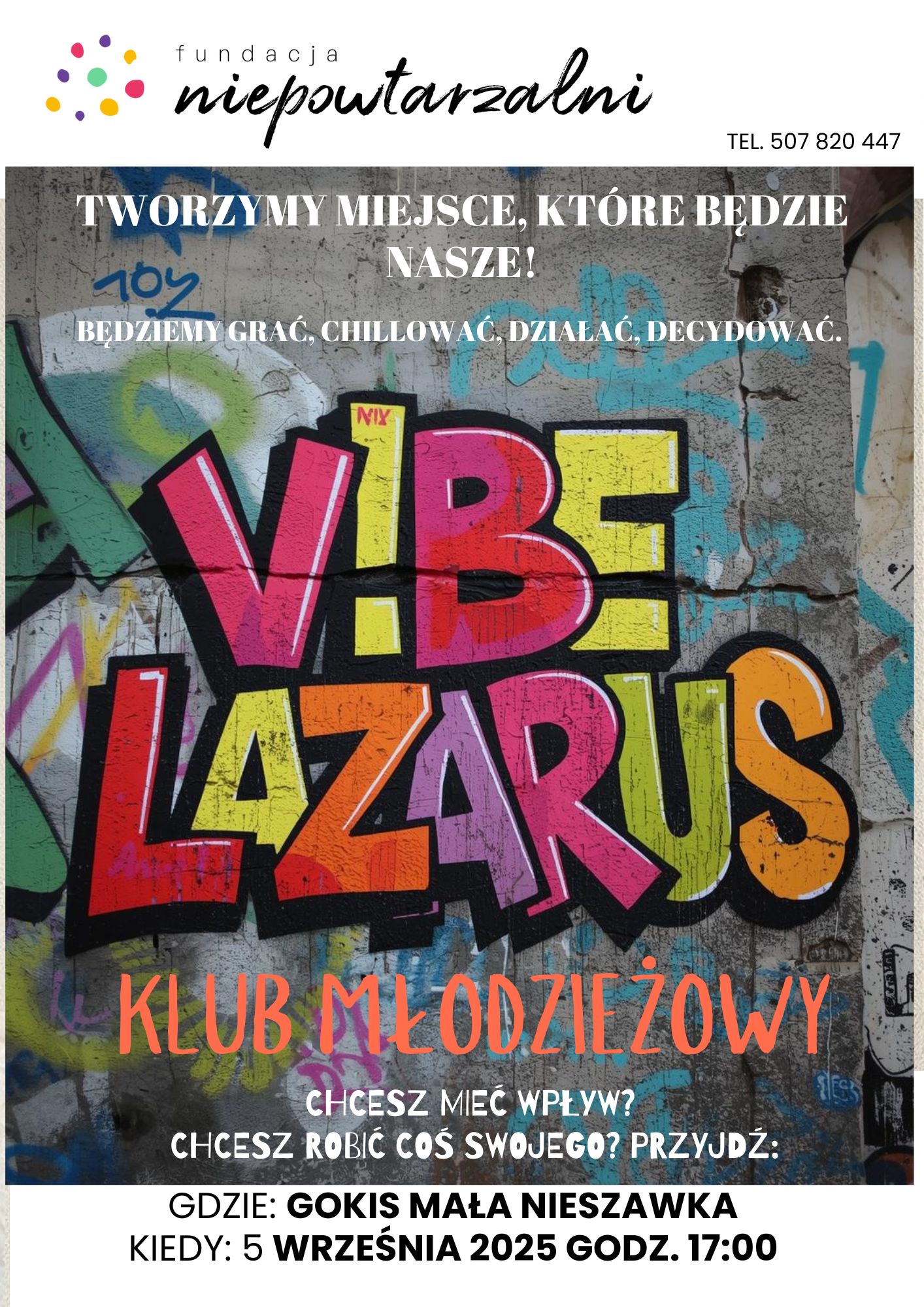 Powstanie Klubu Młodzieżowego Vibe Lazarus
