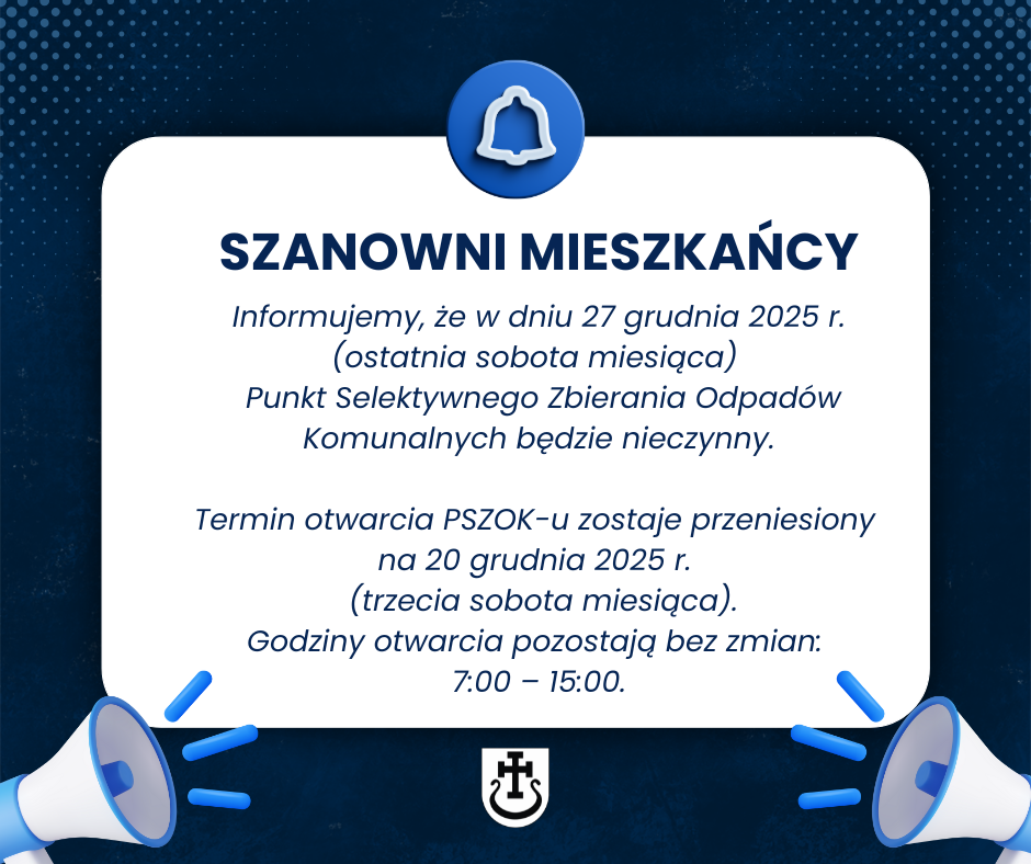 Zmiany godzin pracy PSZOK