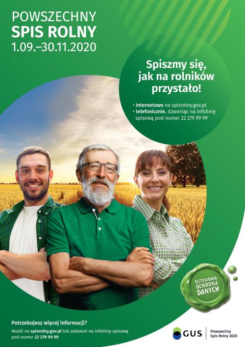 Plakat promujący Spis Rolny 2020