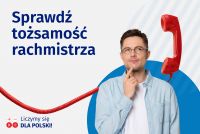 Plakat informacyjny Narodowego Spisu Powszechnego o możliwości sprawdzenia rachmistrza