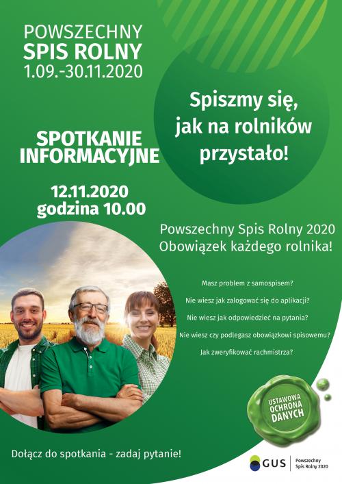 Plakat Spotkanie Informacyjne PSR 2020 12.11.2020