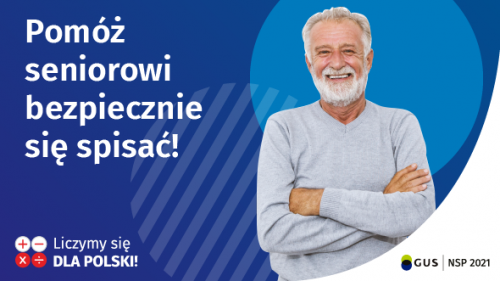 Plakat Narodowego Spisu Powszechnego 2021 senior