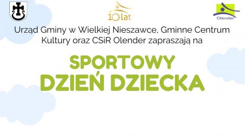 Plakat z napisem Sportowy Dzień Dziecka