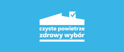 Grafika czyste powietrze zdrowy wybór na niebieskim tle