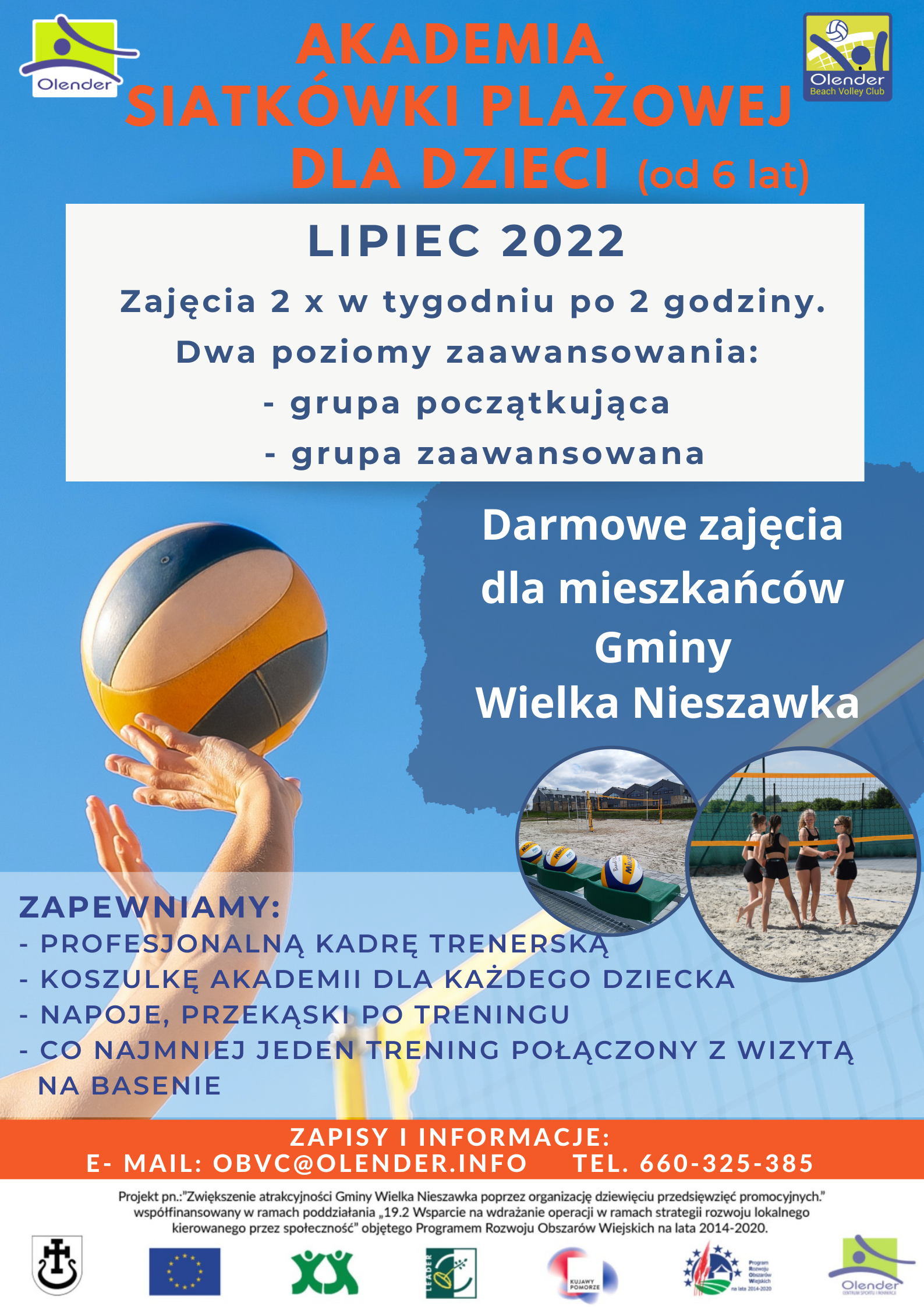 Plakat - Akademia Siatkówki Plażowej dla dzieci