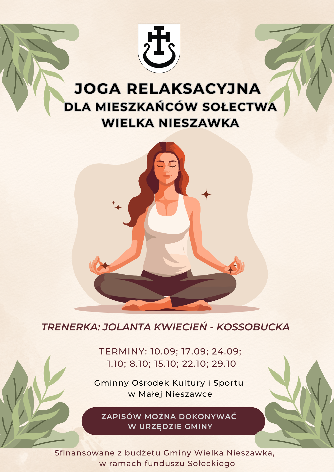 Joga relaksacyjna dla mieszkańców sołectwa Wielka Nieszawka