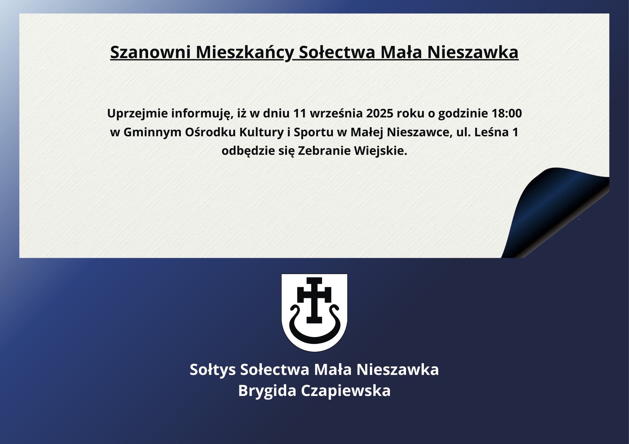 Zebranie wiejskie sołectwa Cierpice