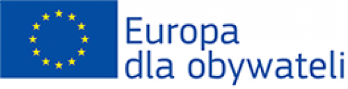 Flaga Unii Europejskiej z nazwą programu Europa dla Obywateli