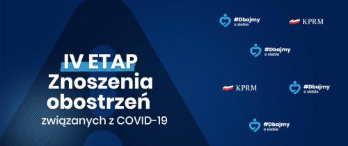 Plakat rządowy IV etap znoszenia obostrzeń związanych z COVID-19